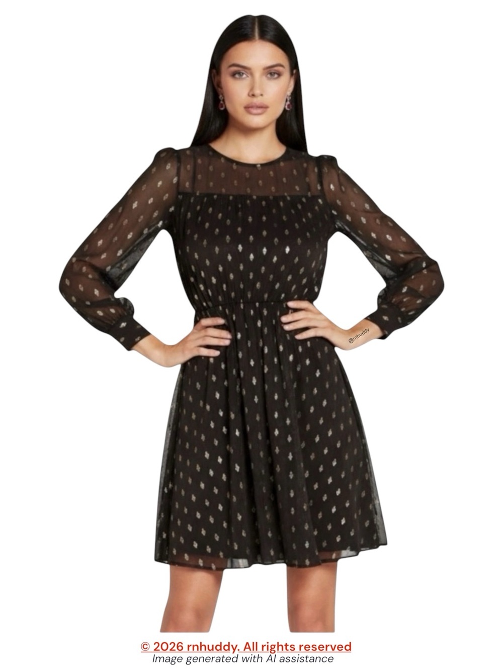NWT Belldini XL black/gold geometric foil print dress